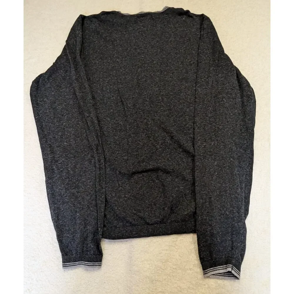 AGAVE DENIM Koa Cotton‎ Contrast Trim Fine Gauge Knit Crew Sweater Large